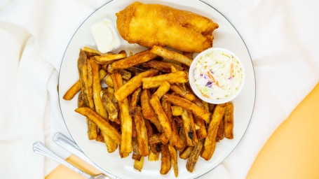 Haddock (1 Piece) Chips With Small Coleslaw