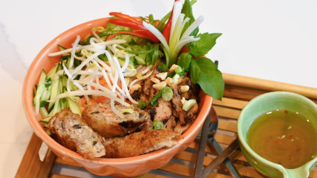 Grilled Lemongrass Chicken Spring Roll Vermicelli Bowl