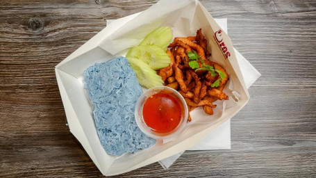 7. Fried Pork With Blue Sticky Rice