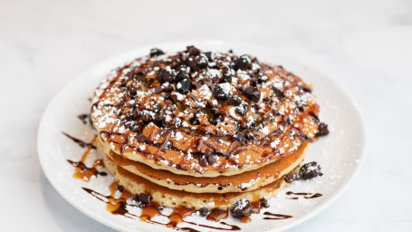 Chocolate Caramel Brownie Pancakes