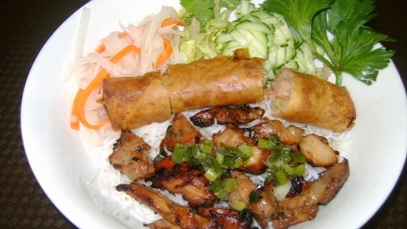 45. Bbq Chicken With Spring Roll