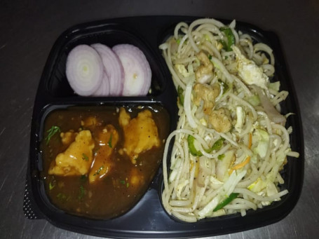 Chicken Manchurian Bowl And 4 Pcs Chicken Fry Momo