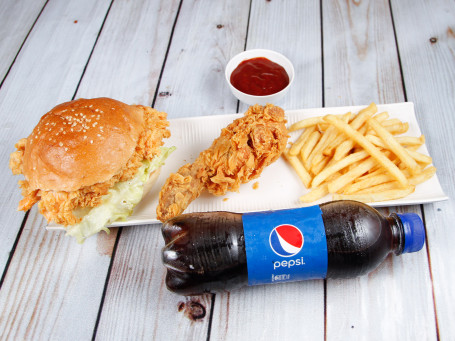 Chicken Burger With Fried Chicken Combo