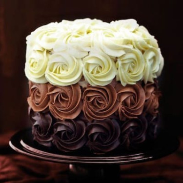 Triple Chocolate Rose Cake (Eggless)