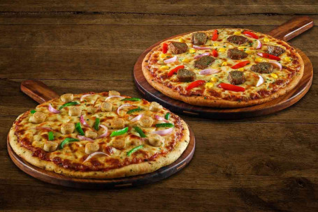 Deux Pizzas Moyennes Classiques Non Végétariennes.