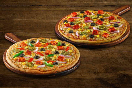 Combo Pizza Moyenne À Deux Légumes Chargés.