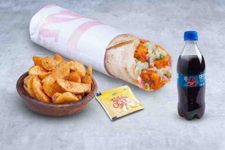 (1 Portion) Super Saver Chicken Tikka Wrap Meal Thums Up