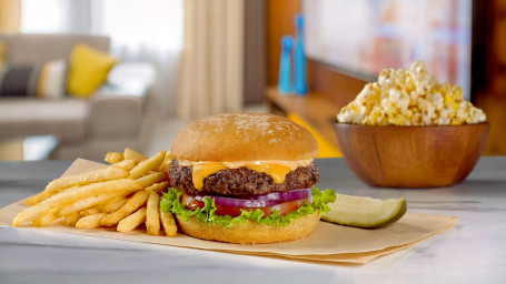 Big Screen Burger W/ Cheese/Fries