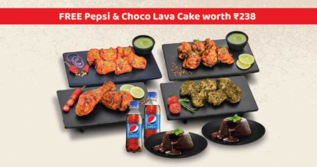 4 boîtes de poulet [2 Gooey Choco Lava Cakes 2 Pepsi GRATUIT]
