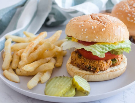 Veg Burger+ French Fries