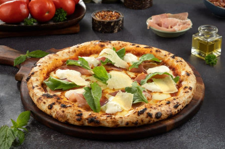 Naples Prosciutto Recola Pizza With Burrata Cheese