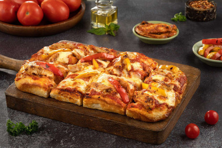 Detroit Grilled Chicken With Roast Pepper Pizza