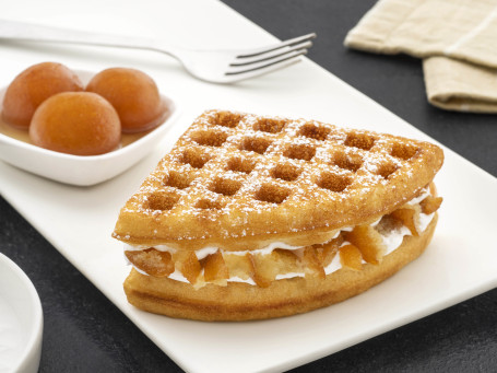 Gulab Jamun Waffle Sandwich