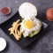 Mashed Chicken Burger With Poached Egg