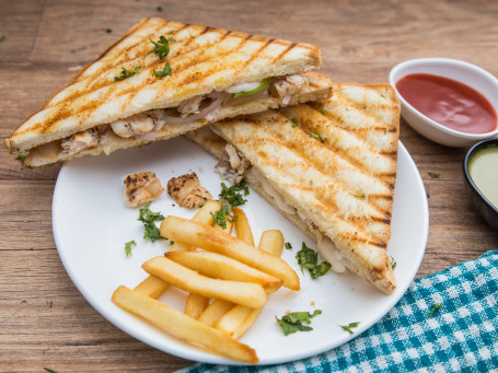 Chicken Cheese Sandwich And Fries