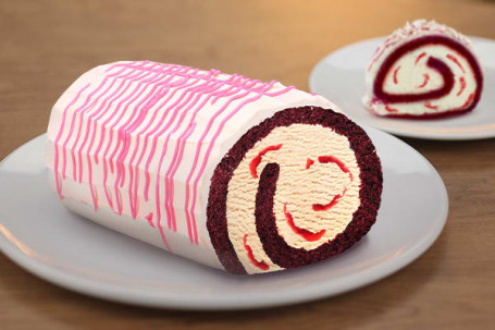 Red Velvet Ice Cream Roll Cake