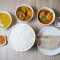 Egg Meal (Rice Roti (2 Pcs) Dal Sabji (Seasonal) Egg Curry (2 Pcs 1 Pc Aloo) Salad Sweet) (Serves 1)