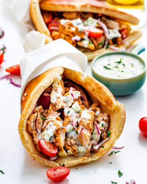 Turkish Chicken Gyro Rolls With Spicy Garlic Sauce