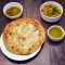 2 Sattu Paratha Channa Masala or Aloo Dum Chutney or Pickle