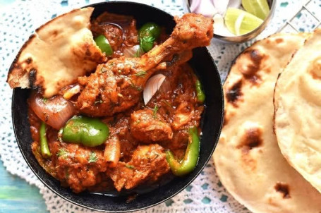 Kadai Chicken With Butter Naan (2 Pcs)