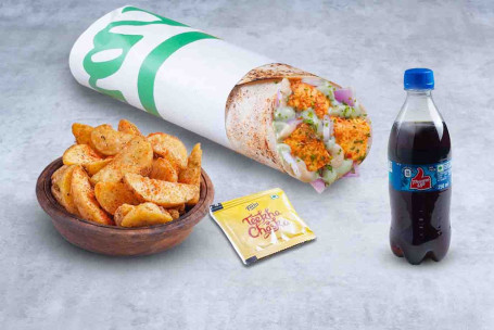 (1 Portion) Super Saver Paneer Tikka Wrap Meal Thums Up