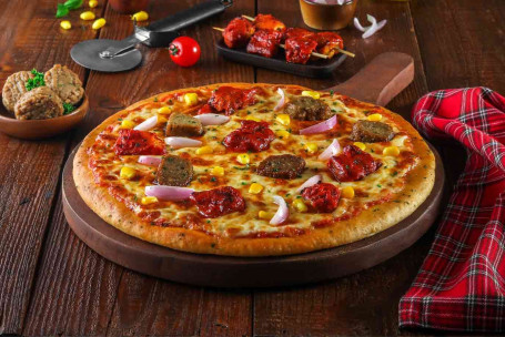 Pizza Aux Boulettes De Viande, Poulet Et Fromage Bbq (Moyenne)