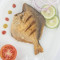 Pomfret Fry With Golden Fried Onions [Ketchup And Kasundi]