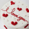 Eggless Chocolate Cake With Red And White Heart