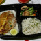 Grilled Fish In Lemon Butter Sauce With Sauteed Veggies And Herb Rice