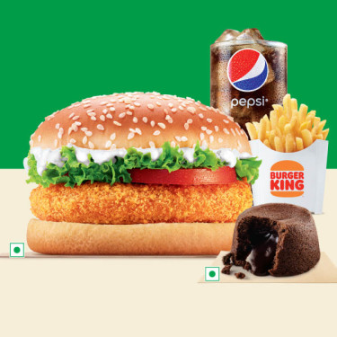 Classic Veg Burger Medium Fries Med Pepsi Choco Lava Cup