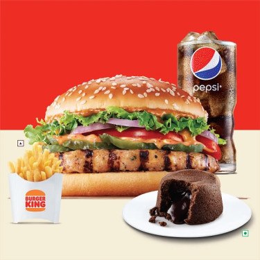 Poulet Whopper Medium Fries Med Pepsi Choco Lava Cup