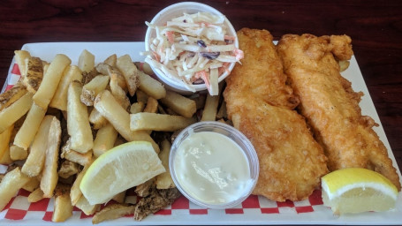 2 Pc Halibut Fish With Fresh Cut Fries