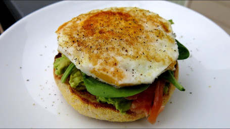 Spicy Avocado Salmon Toasted Muffin