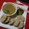 Veg Steamed Momos(6 Pieces) With Chicken Soup