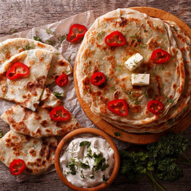 Cheesy Capsicum N Pepper Paratha