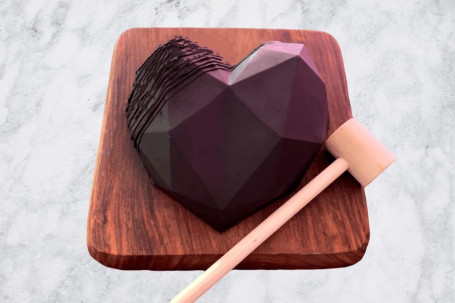 Dark Chocolate Pinata Heart Cake [Eggless]