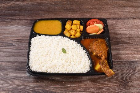 Rice Moong Dal Aloo Fry Chicken Kosha (1 Piece Chicken)