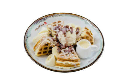 Waffle W/Taro Paste Red Bean