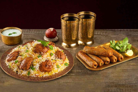 Poulet Biryani (Shaan-E-Bhuna Murgh, Pour 2-3 Personnes) 6Pc ​​Poulet Seekh Kebab 2 Thums Up 250Ml