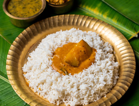 Steamed Rice, Sambhar, Kootu, Vegetable Of The Day