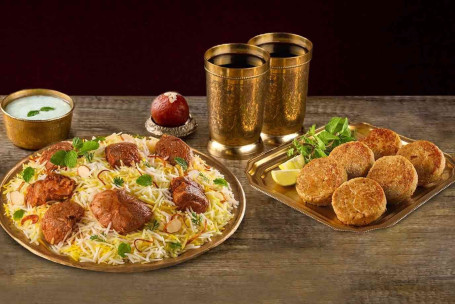 Mutton Biryani (Shaan-E-Dum Gosht , Serves 2) 6Pc Mutton Galouti Kebab 2 Thums Up 250Ml