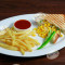 Chilly Cheese Corn Sandwich& French Fries