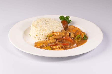 Chicken Stroganoff With Butterd Rice