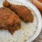 White Rice With Fried Chicken Beans