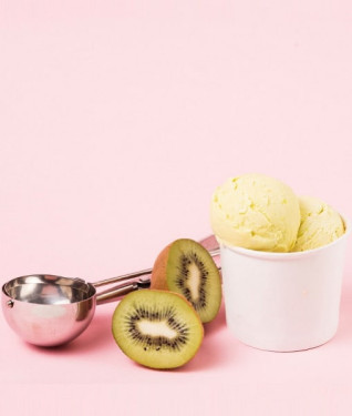 Fresh Kiwi With Ice Cream