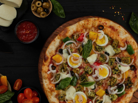 Pesto Chicken Egg Pizza