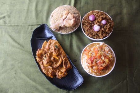 Quater Plate Chicken Vadasetti Sadham, Chicken Briyani, Rasam Sadham Egg Podimass