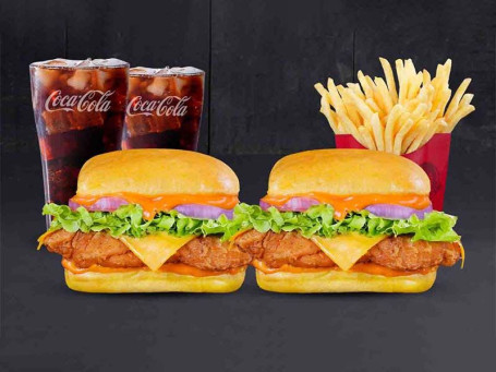 2 Burger Poulet Chipotle Fumé 2 Coca (M) 1 Frites (M)