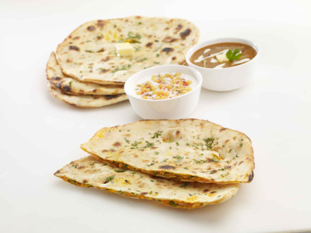 Aloo Kulcha With Dal And Raita