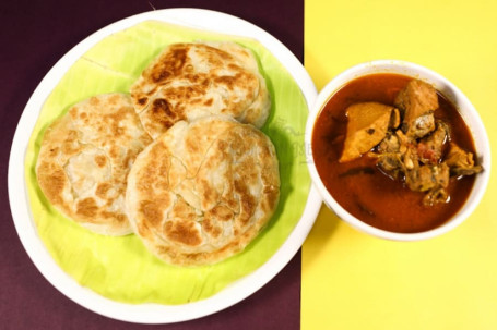 Bun Parotta Chicken Kuzhambu